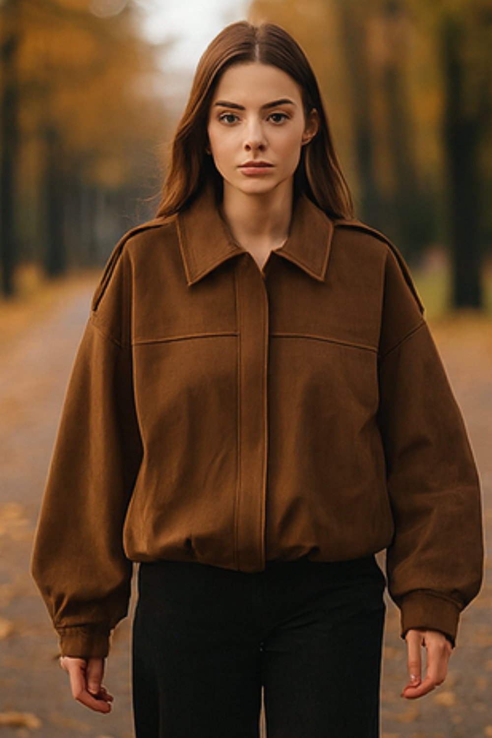 Nala Vintage Oversized Jacket in Brown