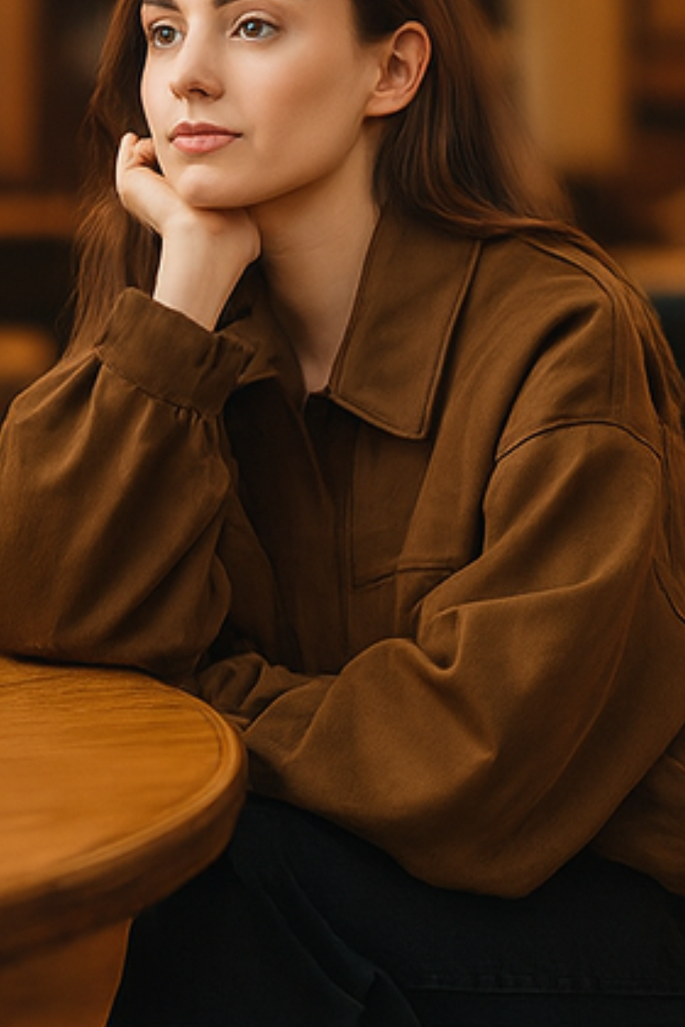 Nala Vintage Oversized Jacket in Brown