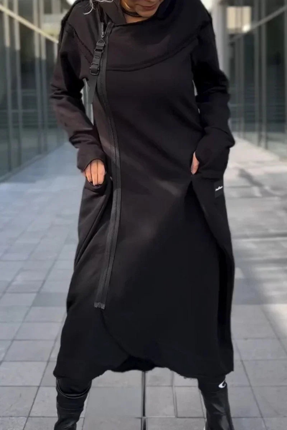 Nana Zip Hoodie Black