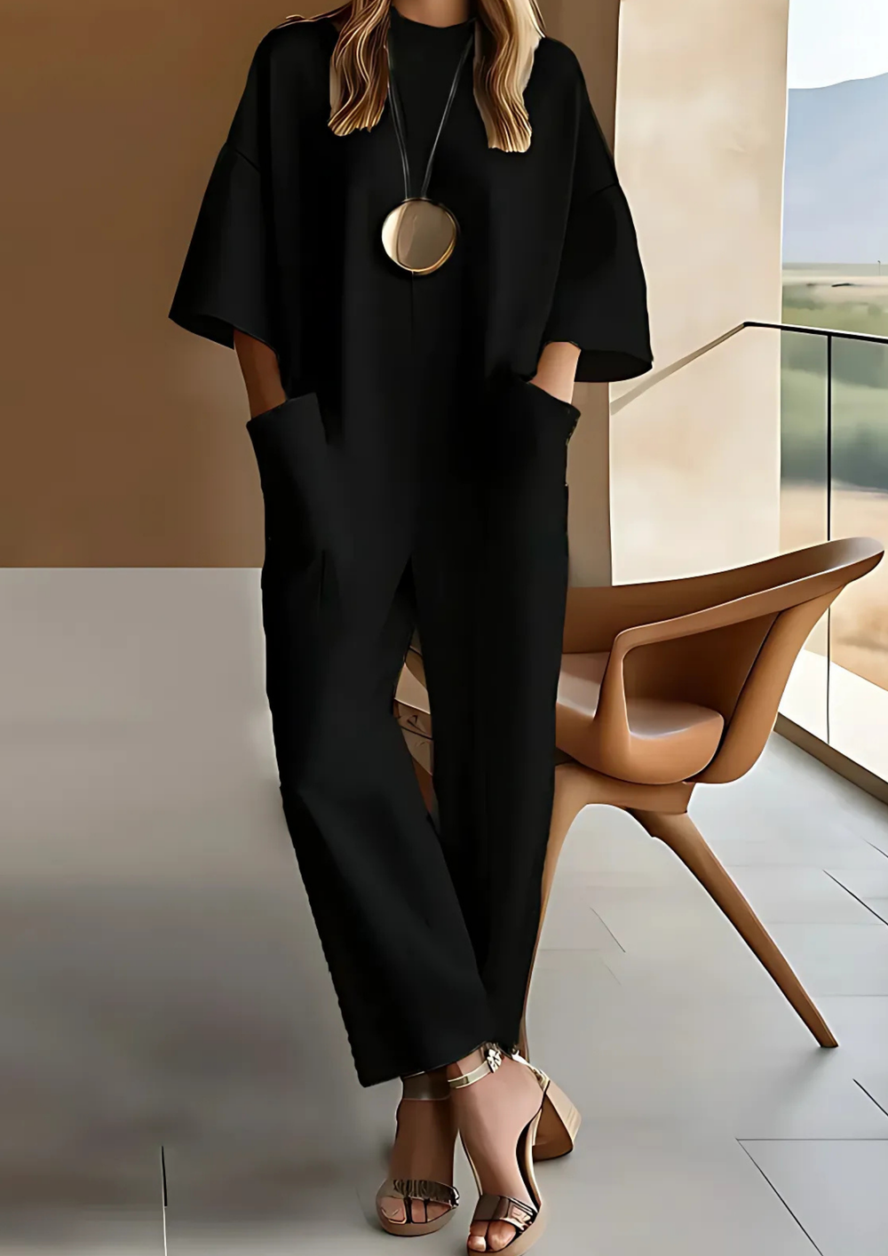 Elisse Elegant Jumpsuit Short-Sleeve Jumpsuit
