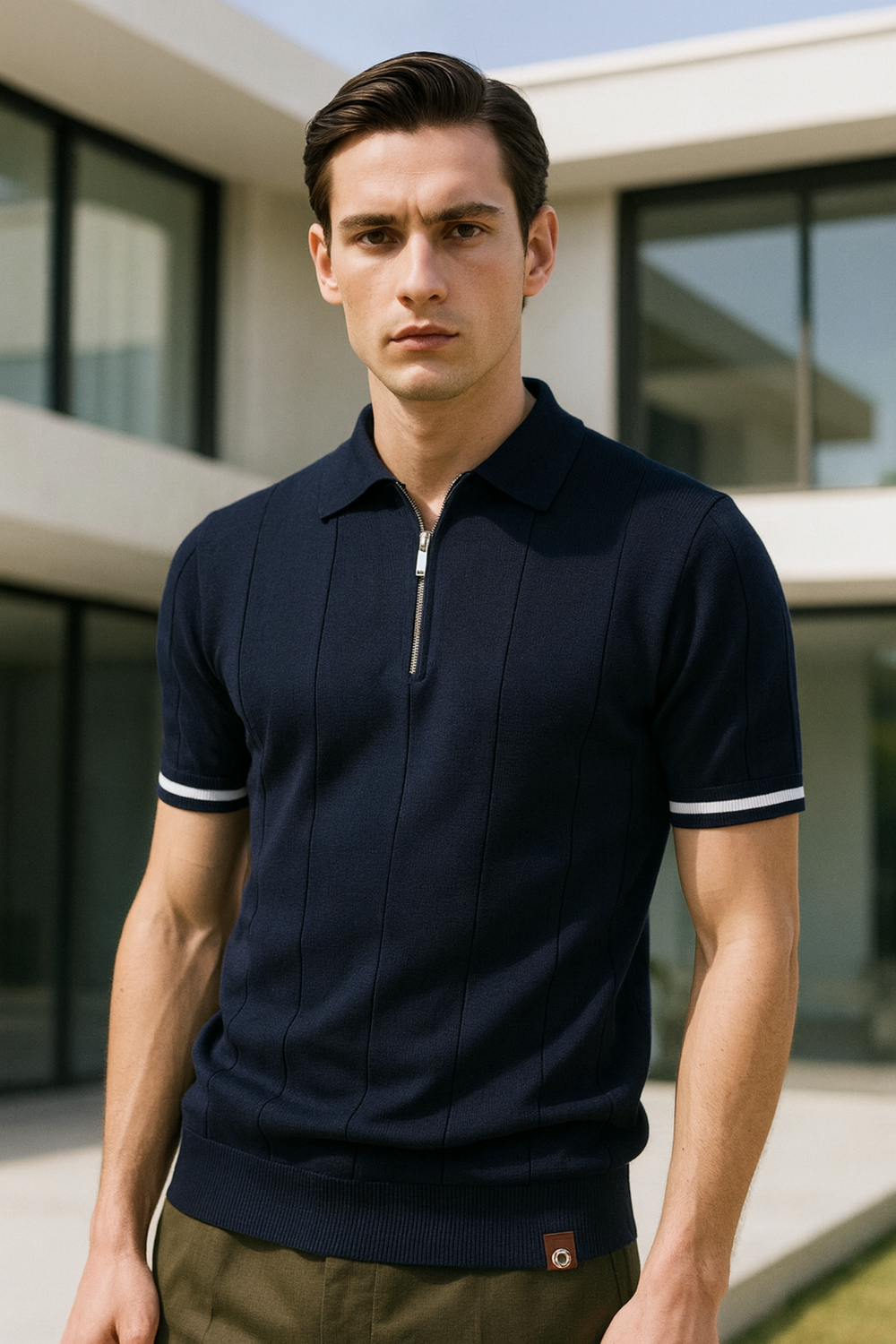 Mykonos Textured Knit Polo Shirt