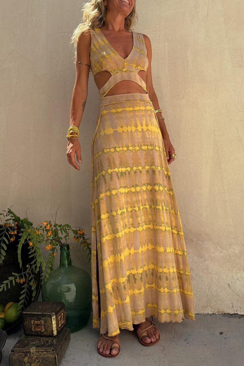 Chloe Tie-Dye Stretch Cut-Out Dress