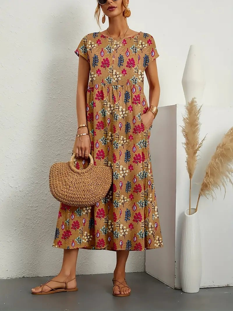Winnie Floral Print Relaxed Midi Dress
