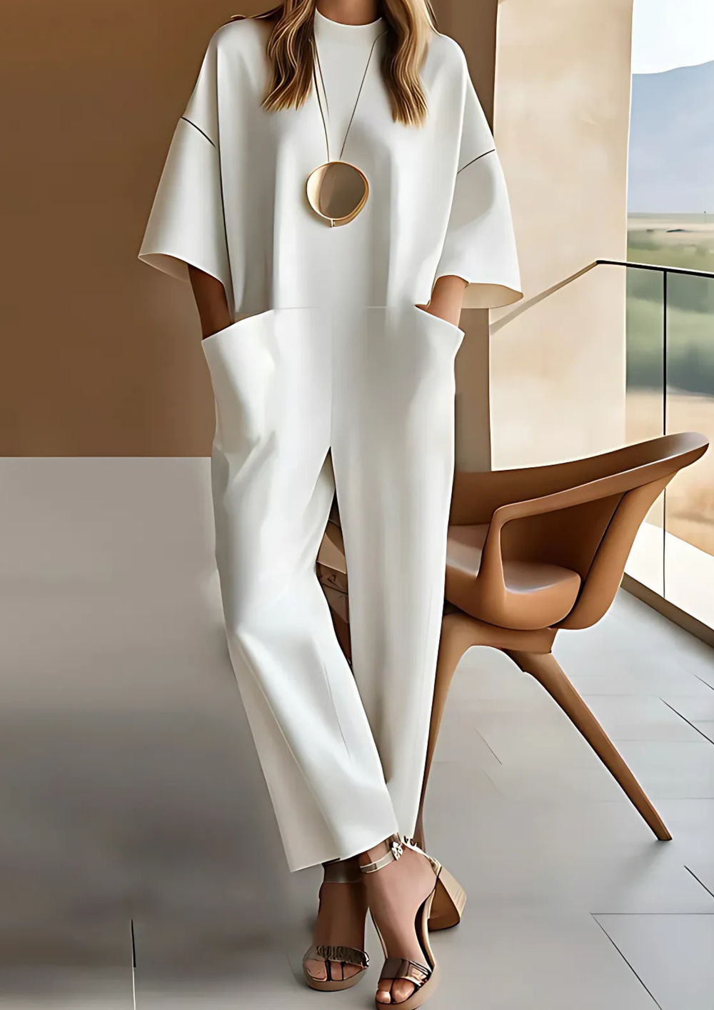 Elisse Elegant Jumpsuit Short-Sleeve Jumpsuit