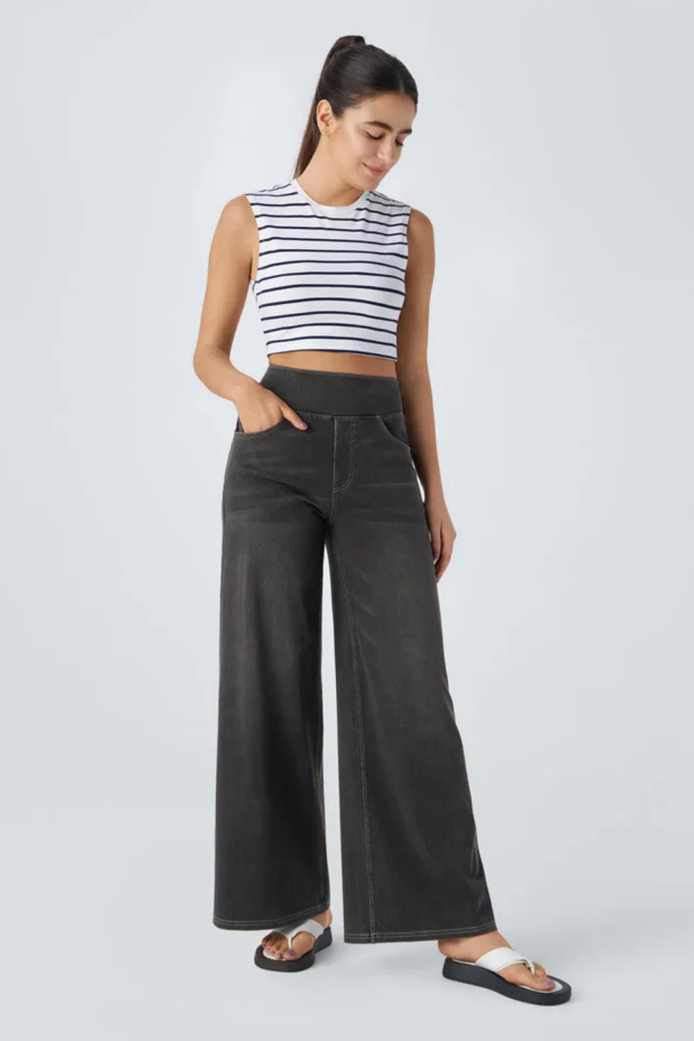 Evanna High-Waist Pants Black