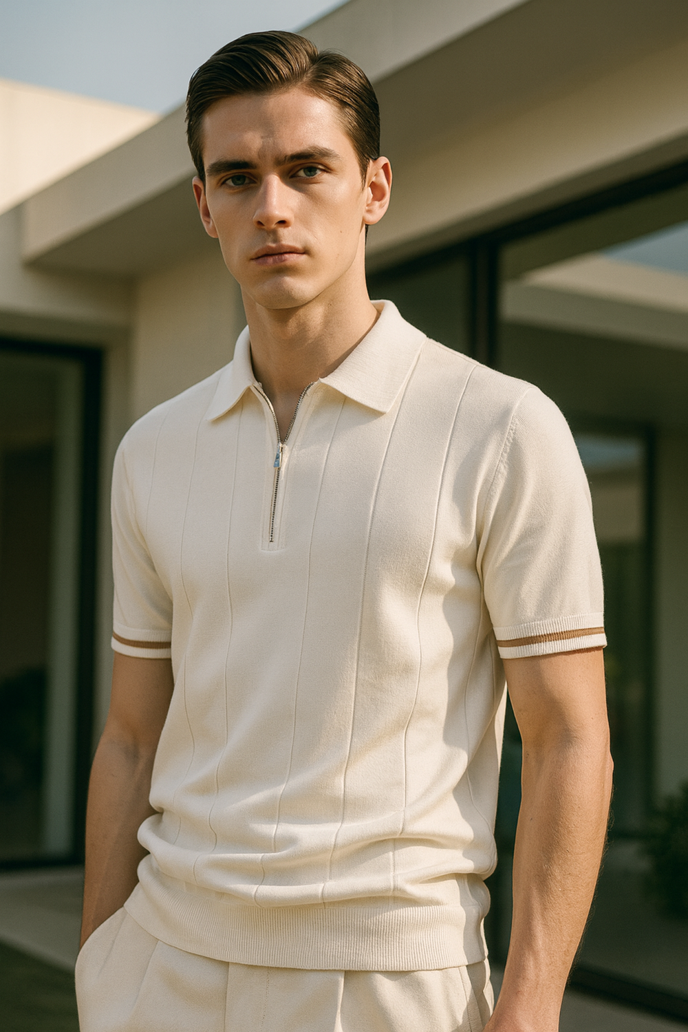 Mykonos Textured Knit Polo Shirt