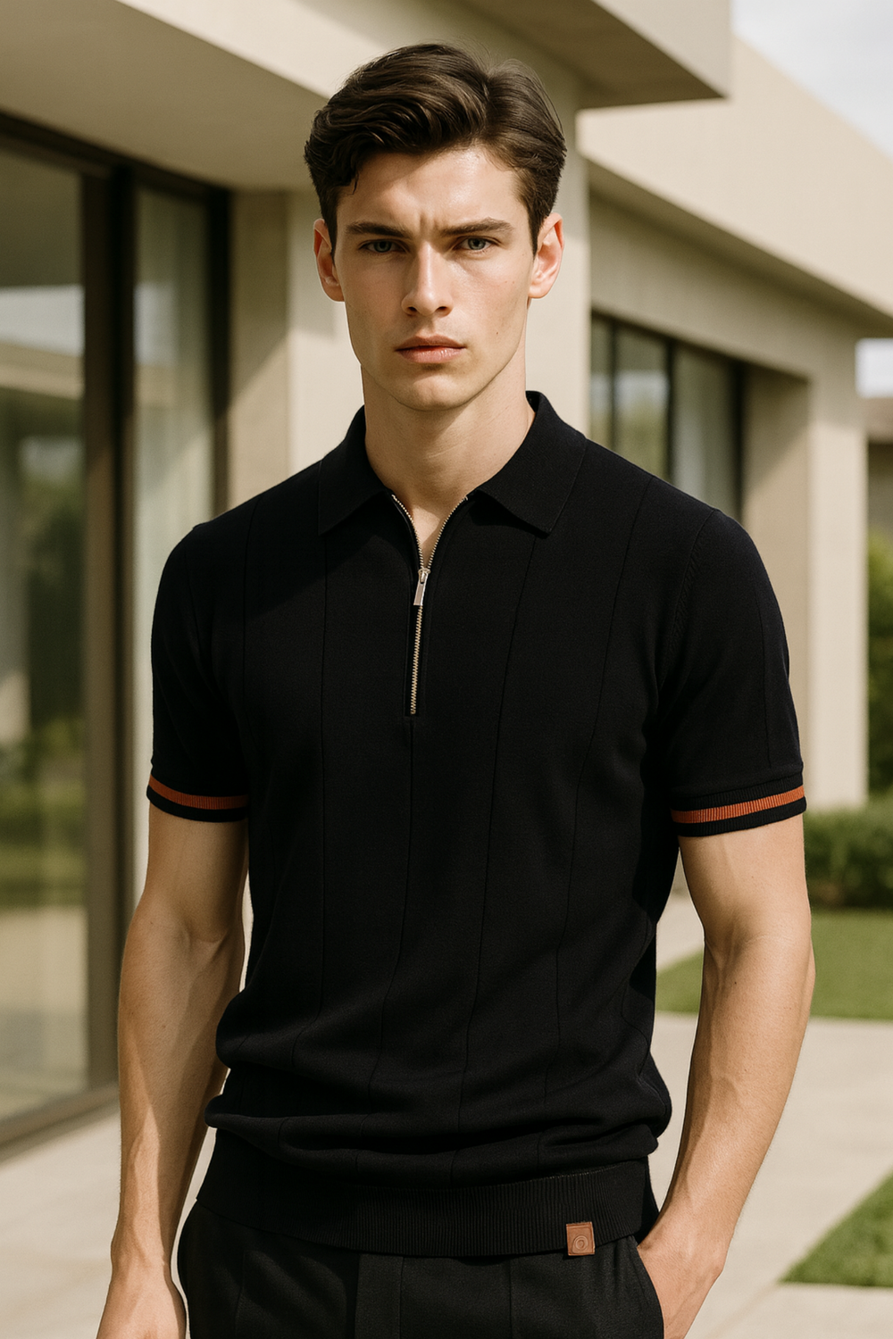 Mykonos Textured Knit Polo Shirt
