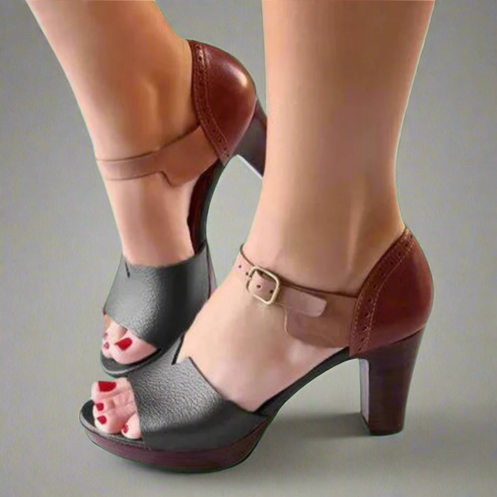 Miné Premium Heel Buckle Casual Comfort Heels