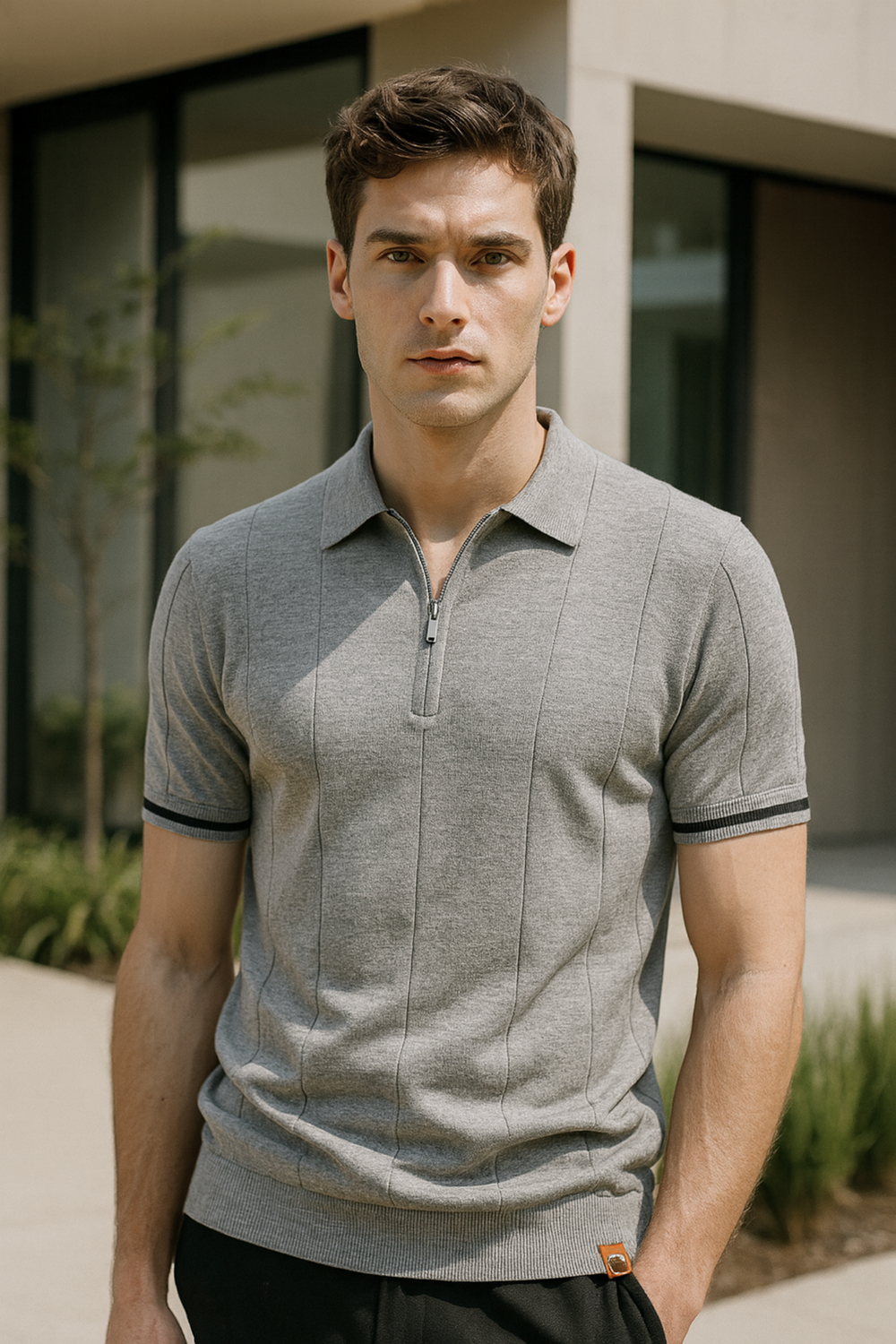 Mykonos Textured Knit Polo Shirt