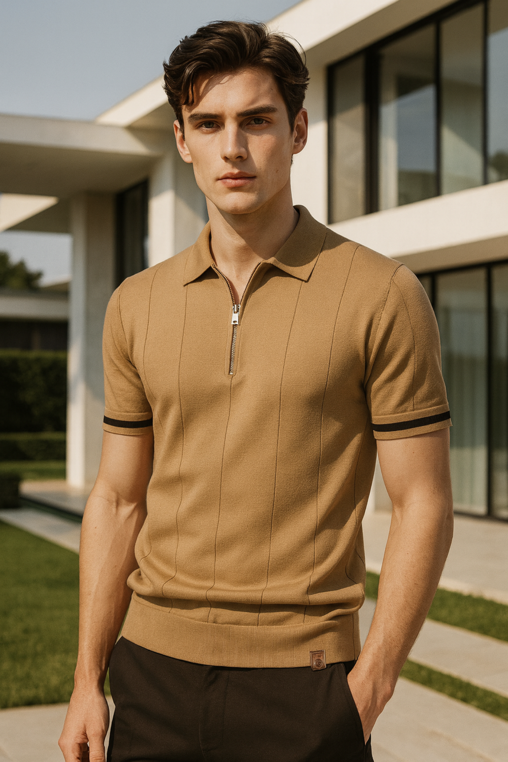 Mykonos Textured Knit Polo Shirt
