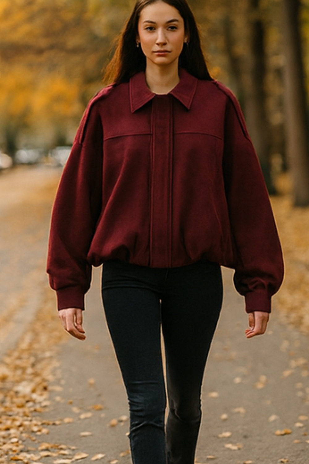 Nala Vintage Oversized Jacket in Red