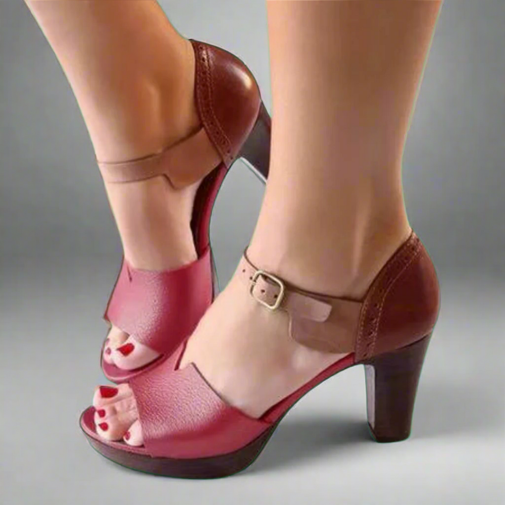 Miné Premium Heel Buckle Casual Comfort Heels