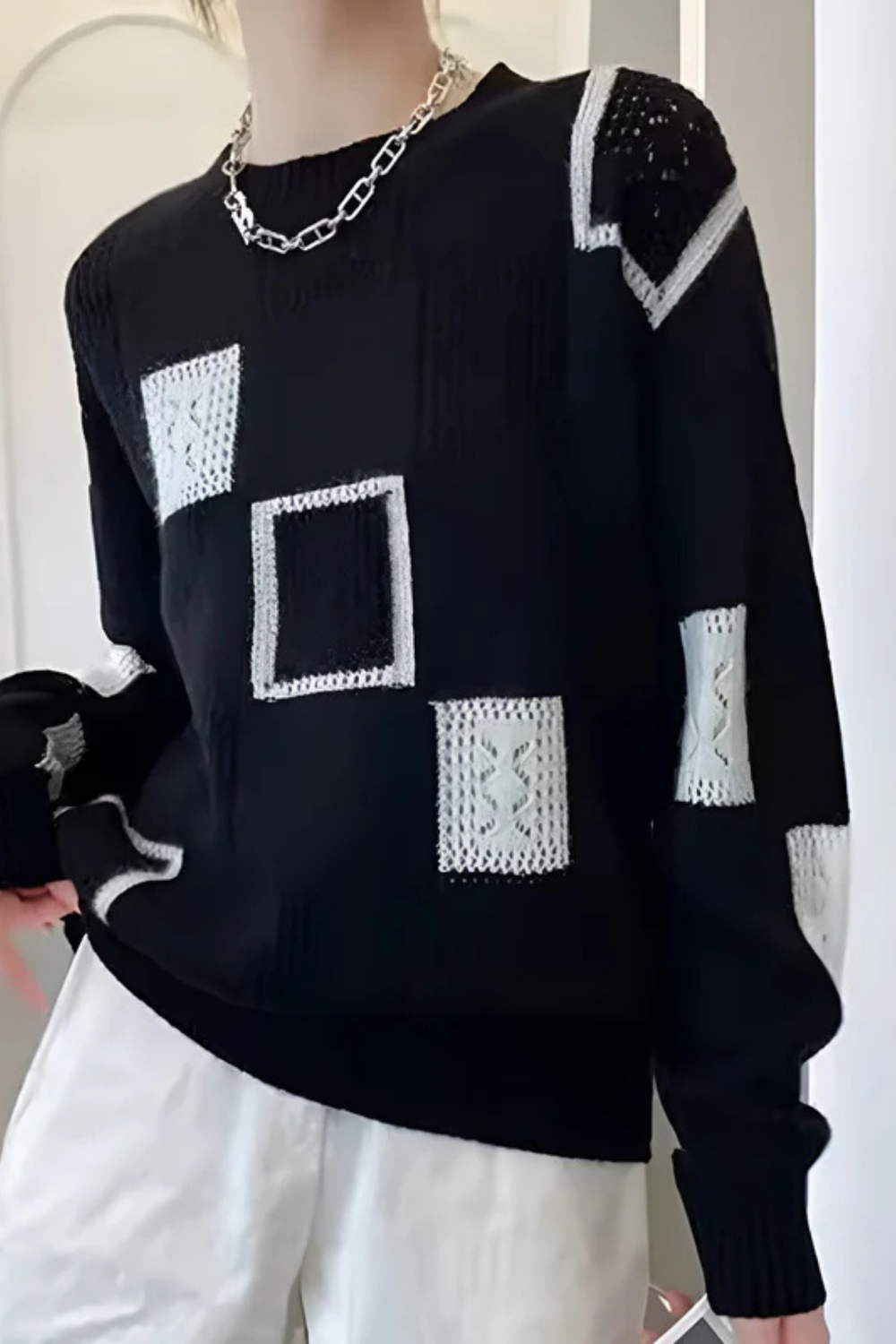 Ayla Strickpullover Black