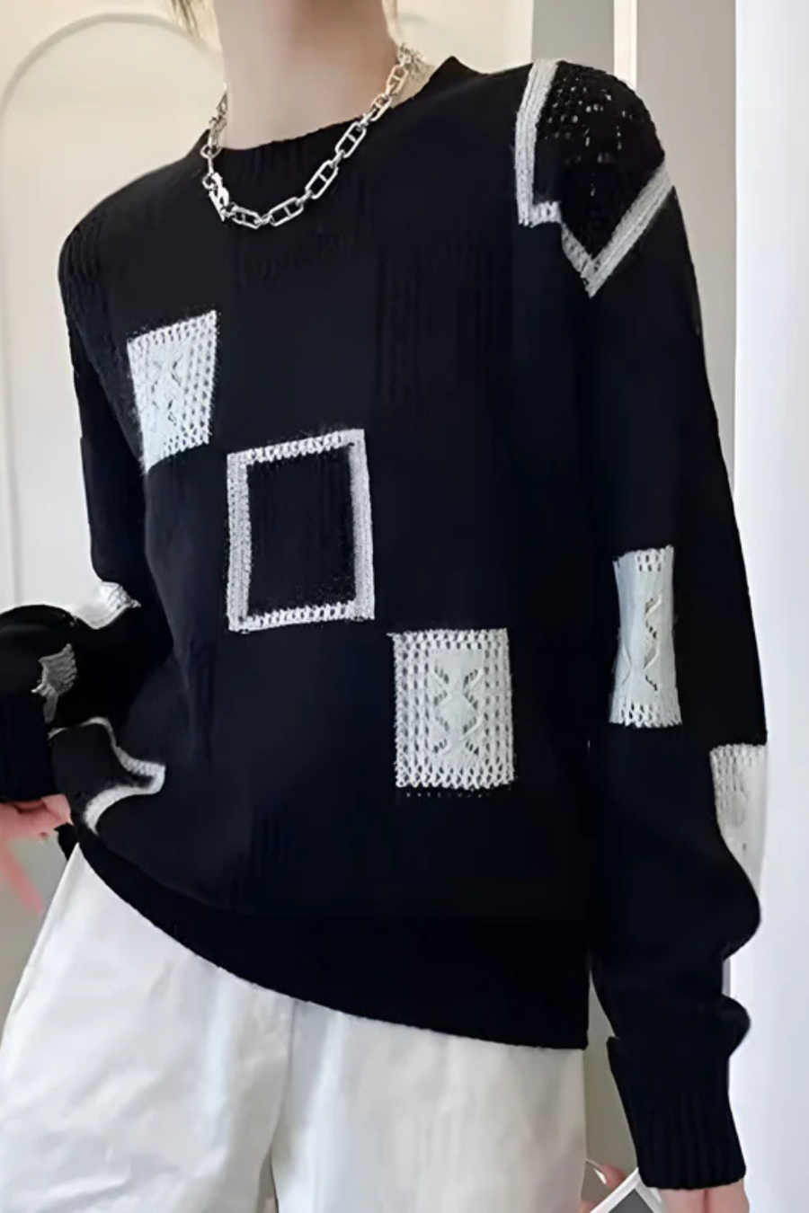 Ayla Strickpullover Black