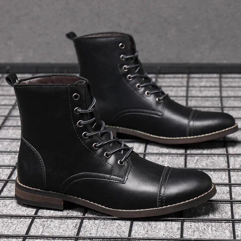 Mateo Faux Leather Cushioned Rubber Sole Ankle Boots