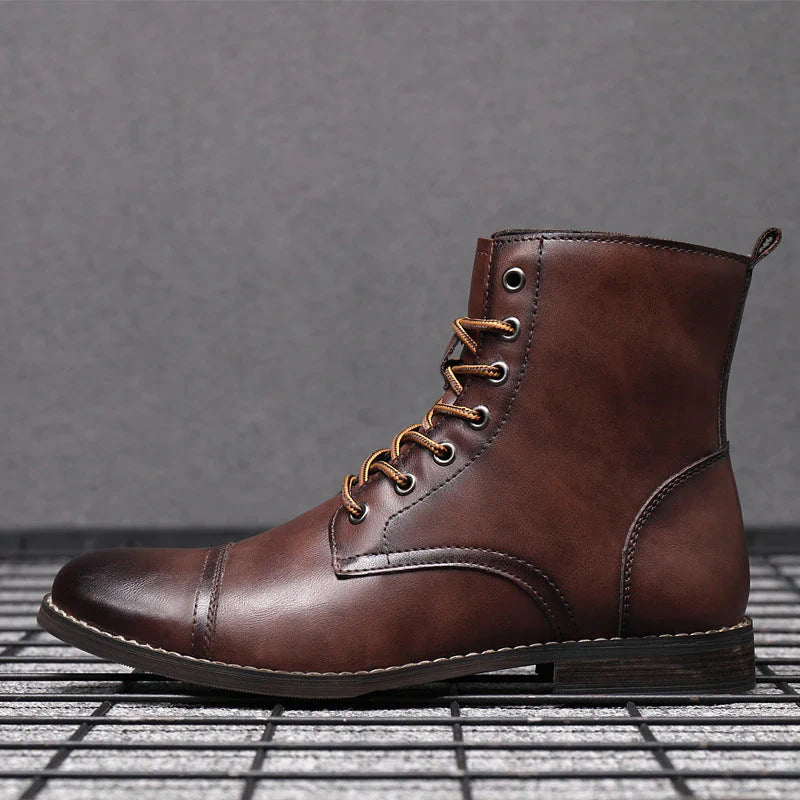 Mateo Faux Leather Cushioned Rubber Sole Ankle Boots