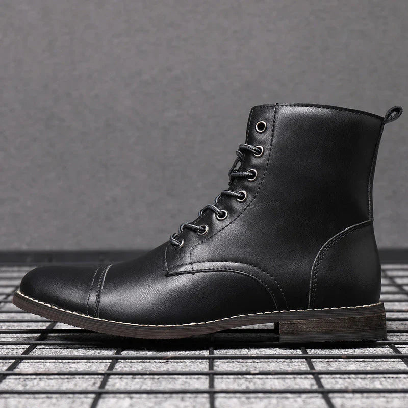 Mateo Faux Leather Cushioned Rubber Sole Ankle Boots
