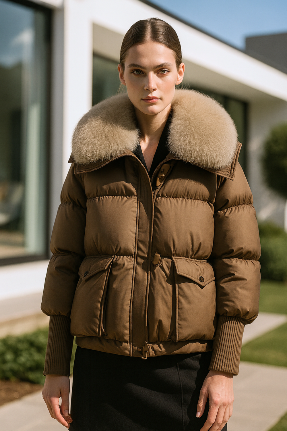 Indila Faux Fur Collar Jacket