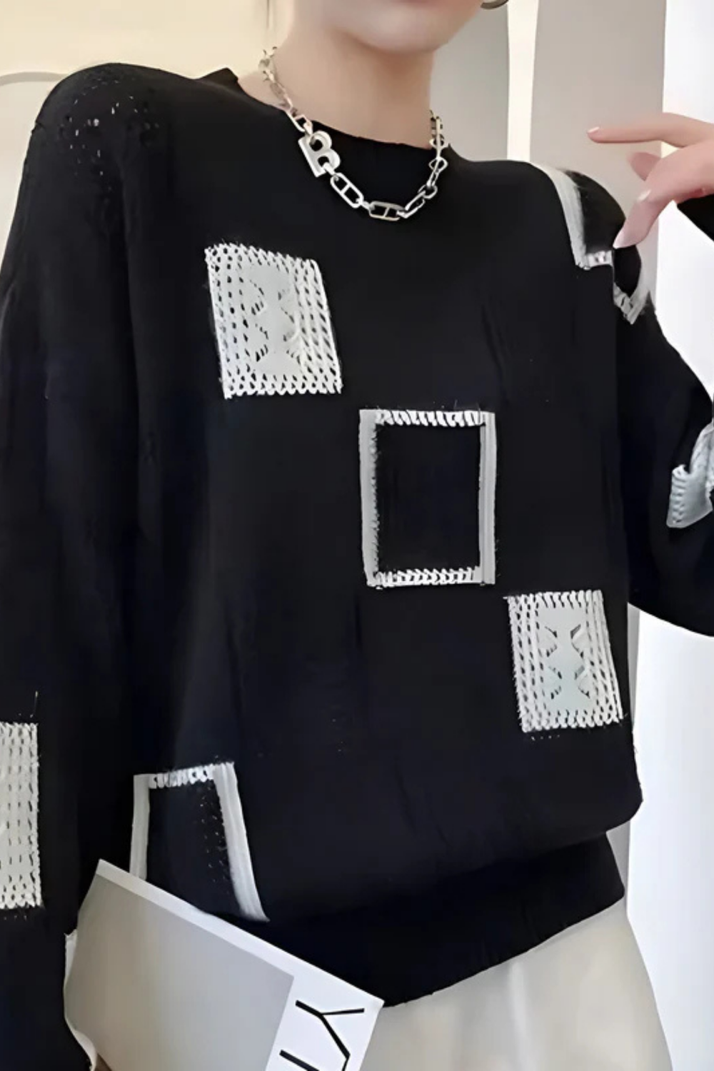 Ayla Strickpullover Black