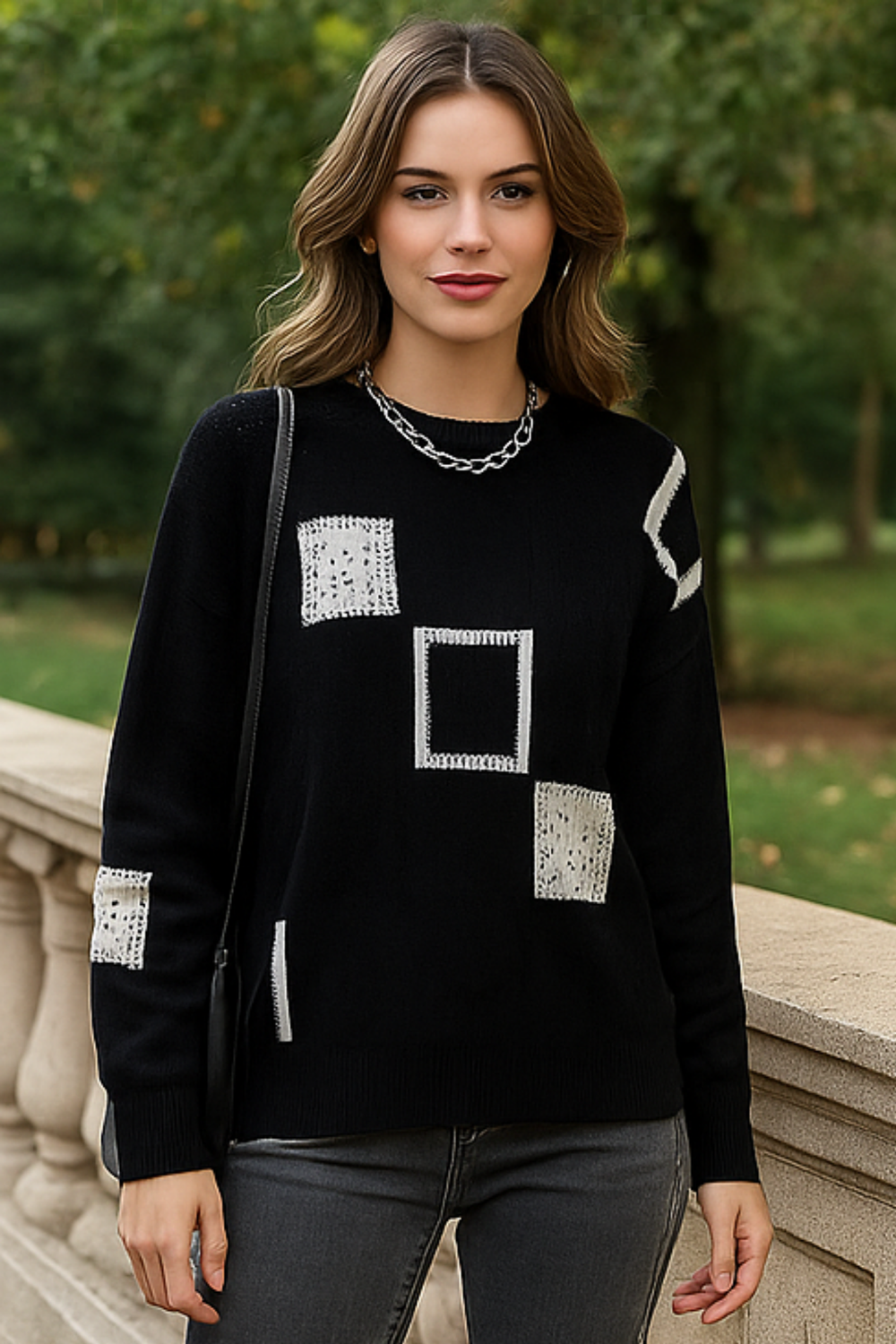 Ayla Strickpullover Black