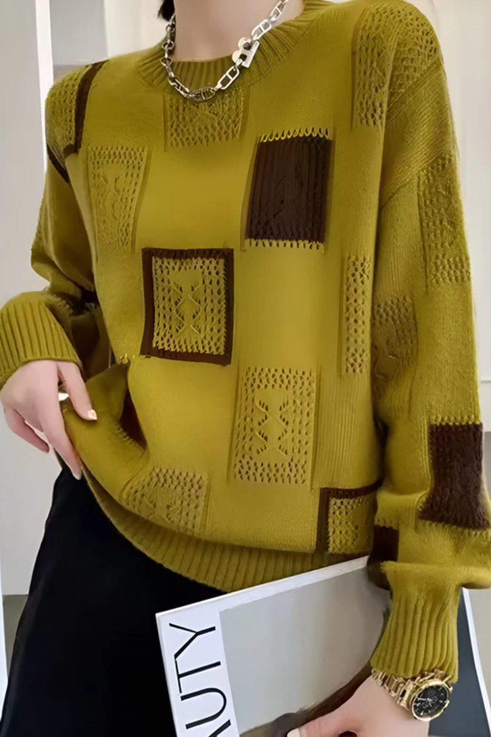 Ayla Strickpullover Gelb