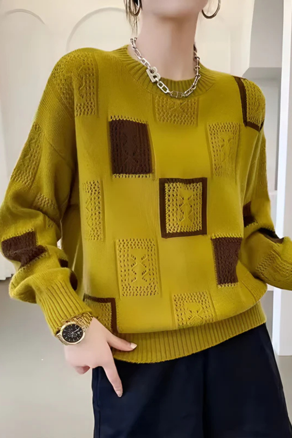 Ayla Strickpullover Gelb