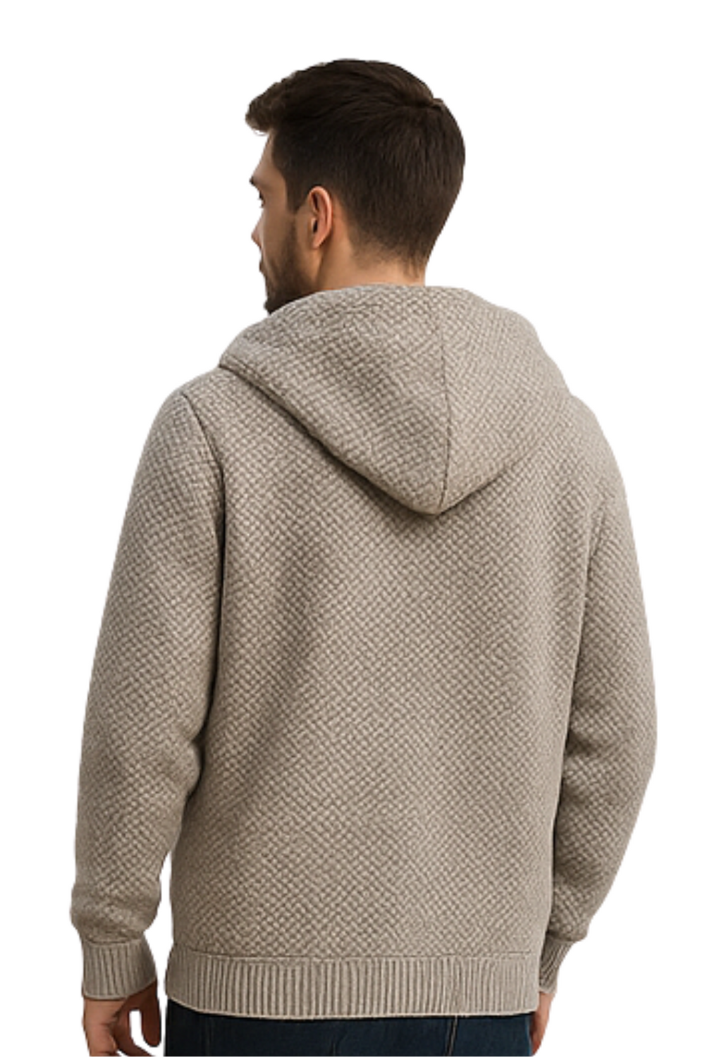Henry Knit Zip Hoodie Light Gray