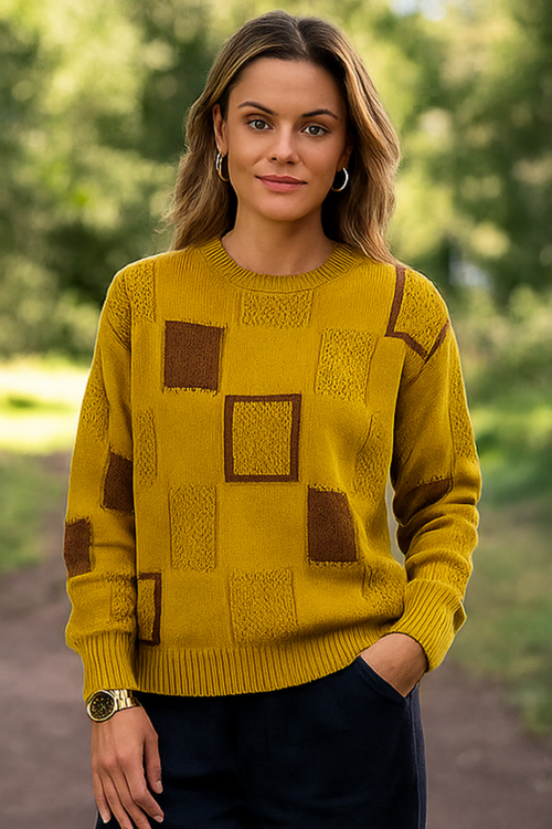 Ayla Strickpullover Gelb