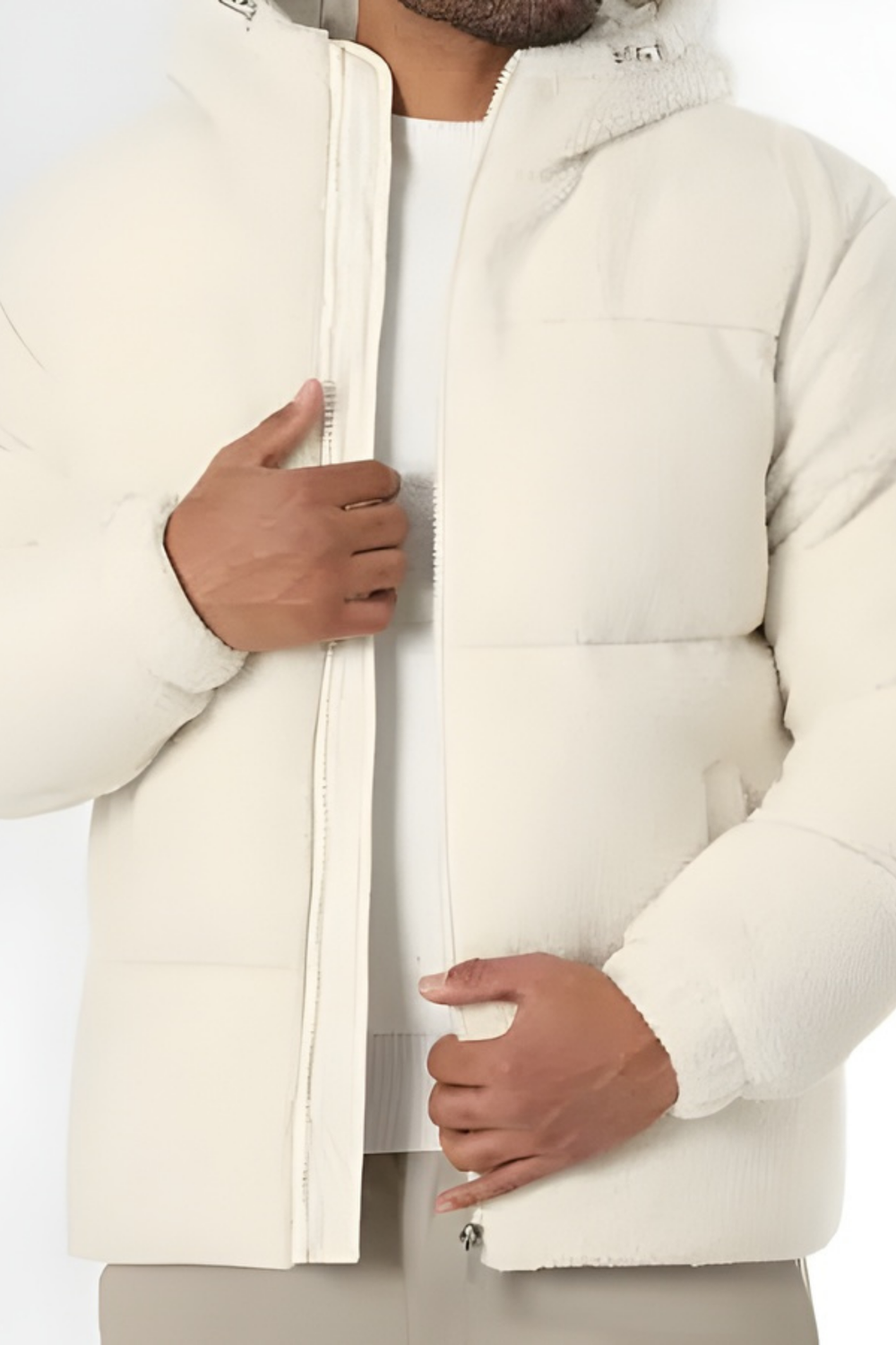 Kareem Sherpa-Lined Hooded Puffer Jacket Comfortable Jacket