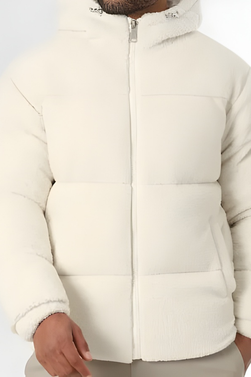 Kareem Sherpa-Lined Hooded Puffer Jacket Comfortable Jacket