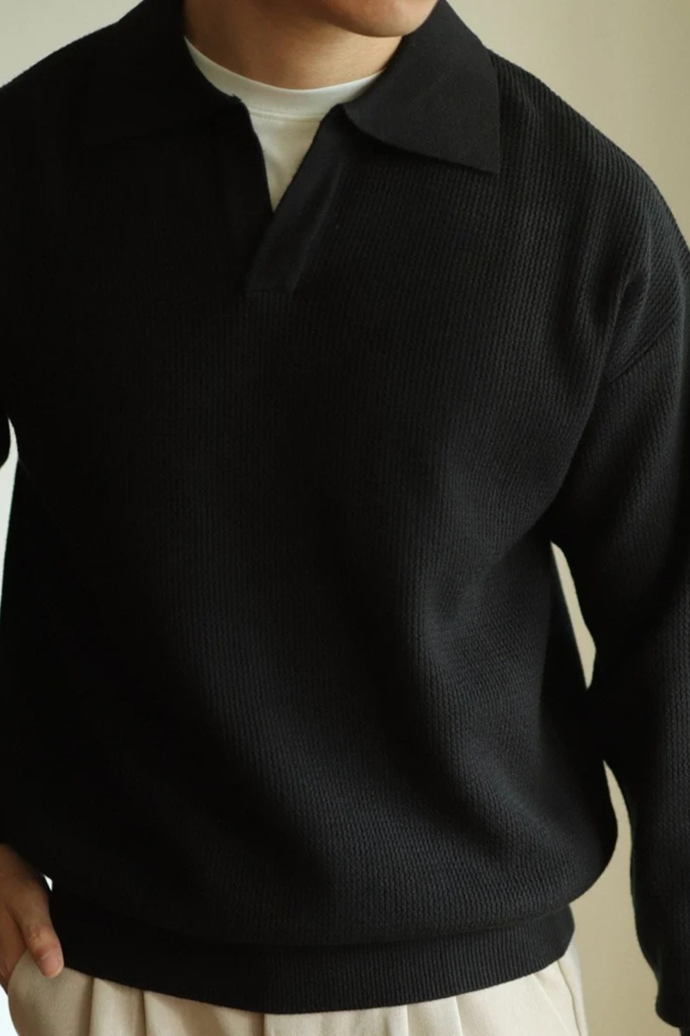 Ellison Fine-Knit Breathable Comfortable Polo Shirt Top