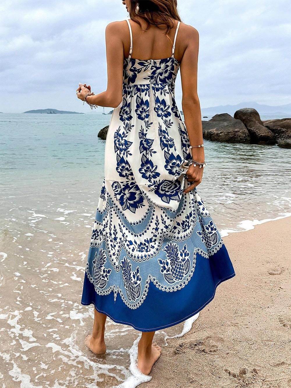 Ethnisch Ethnic Print Floral Midi Dress