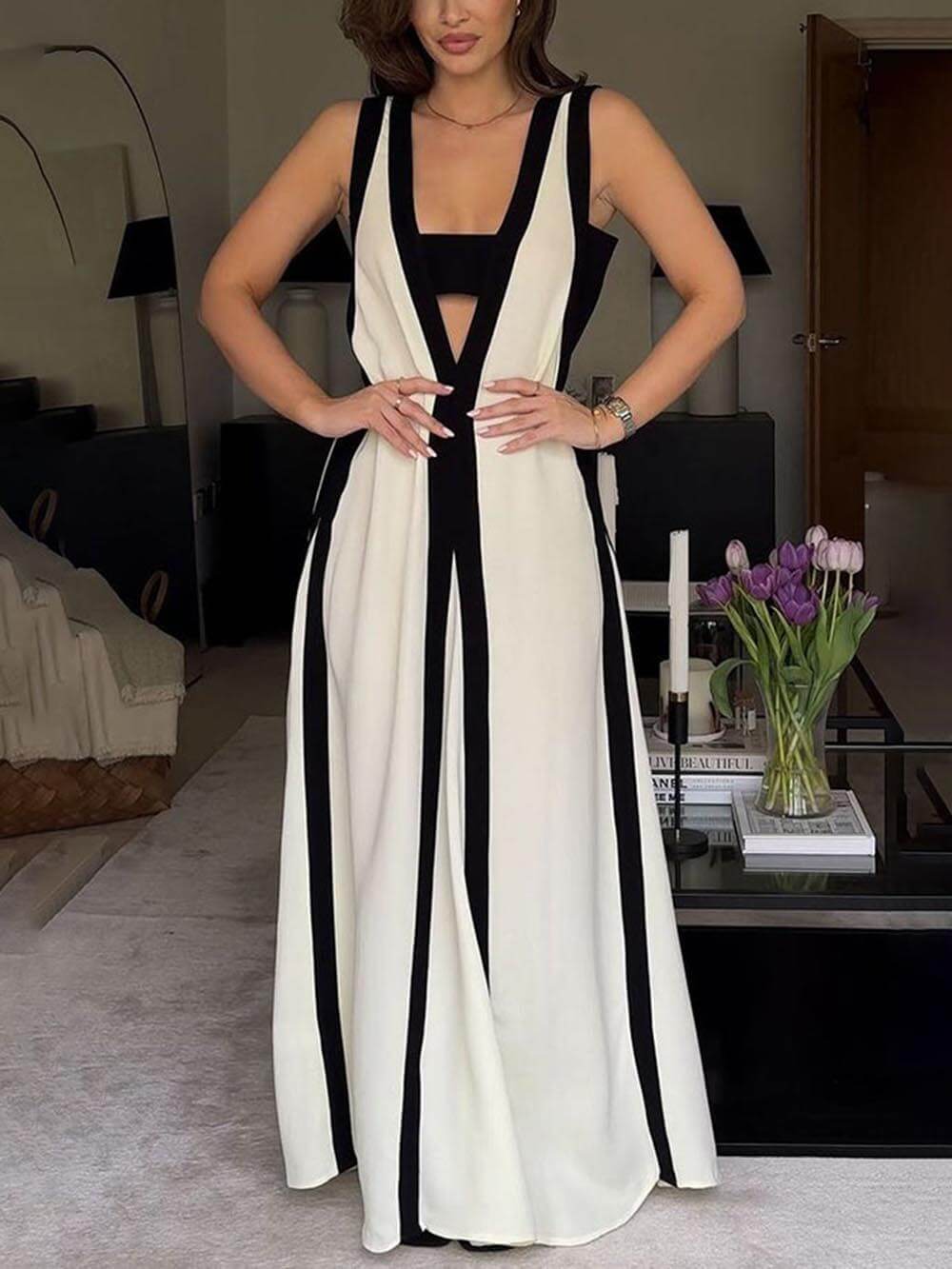 Wendbares Reversible Colorblock Maxi