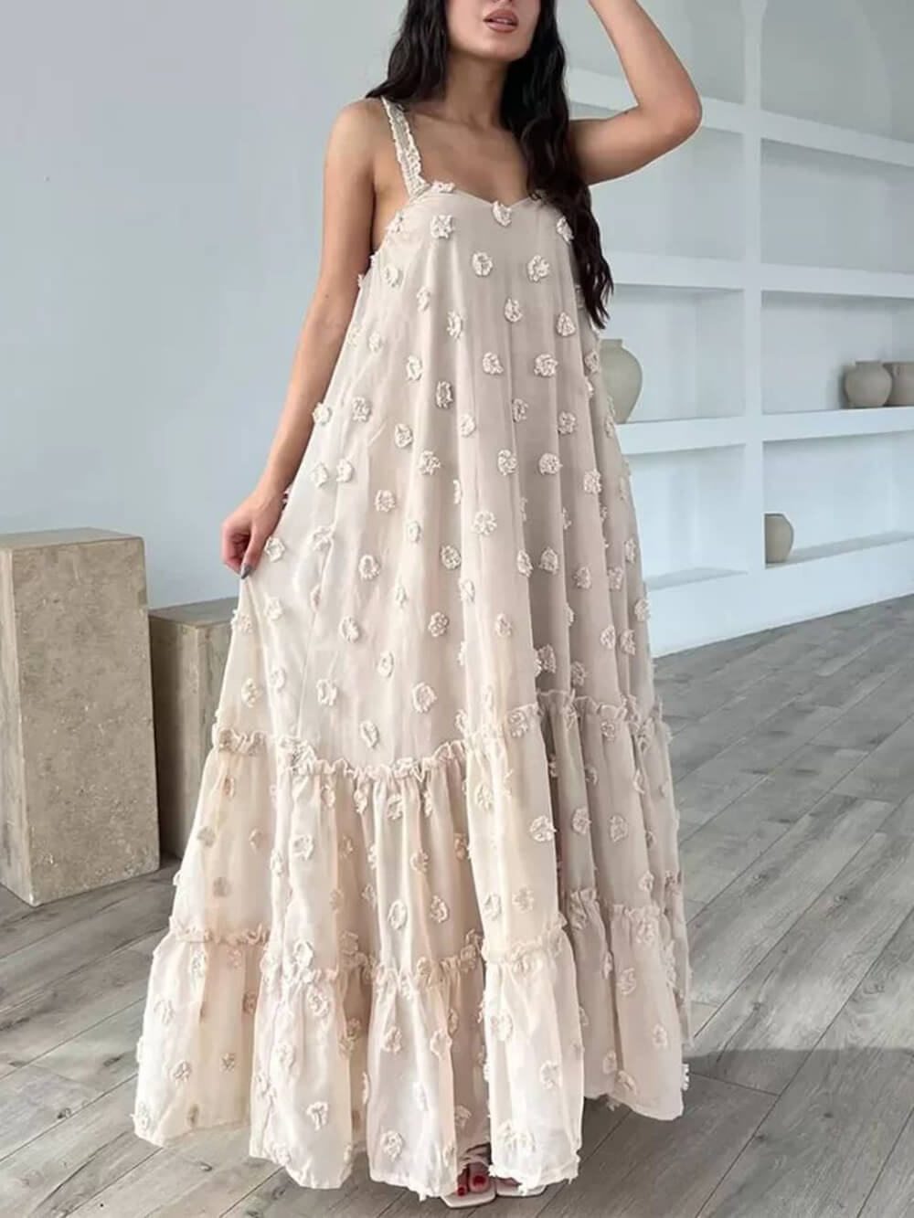 Blake Floral A-Line Tiered Maxi Dress