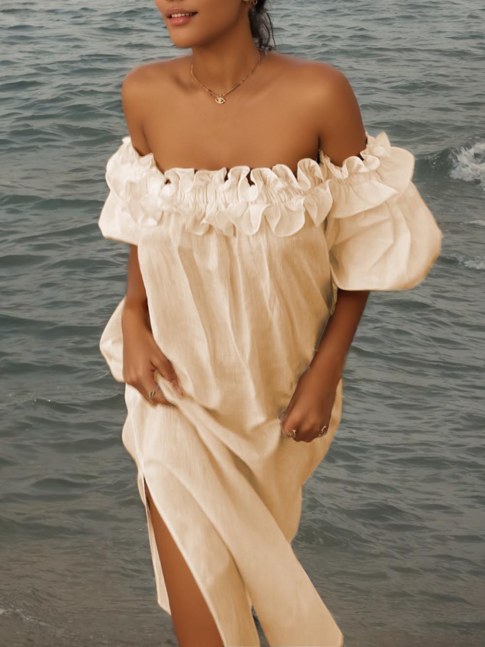 Giselle Chic Off-Shoulder Midi Dress for Evenings Out