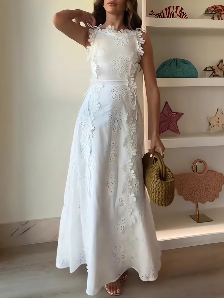 Sylara Traumhaftes Lace Shoulder Dress
