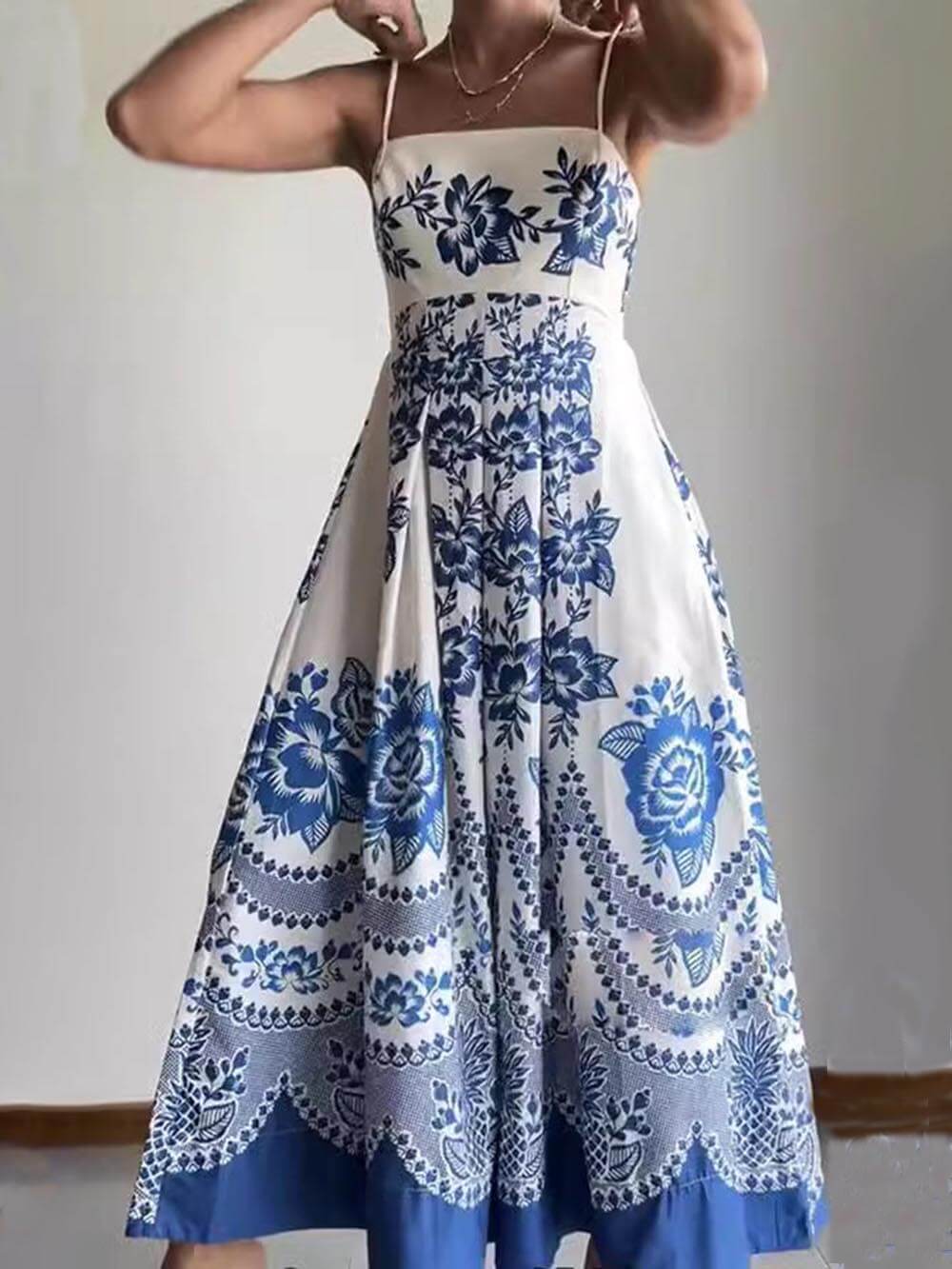 Ethnisch Ethnic Print Floral Midi Dress