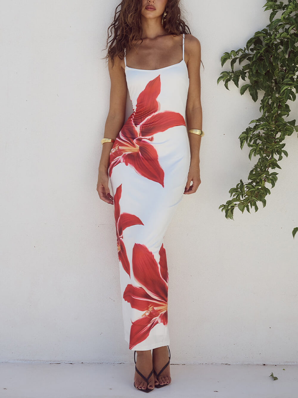 Aella Abstract Floral Maxi Dress
