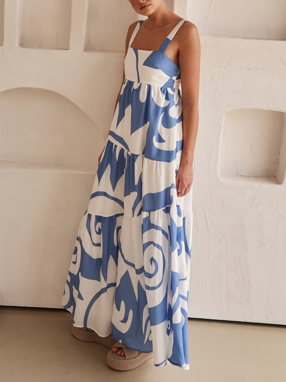 Betty Geometric Pattern Maxi Dress