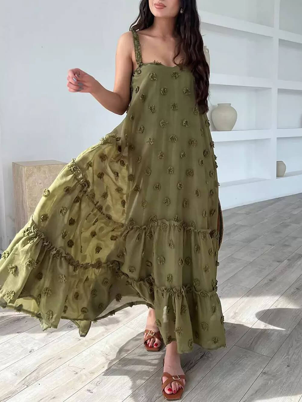 Blake Floral A-Line Tiered Maxi Dress