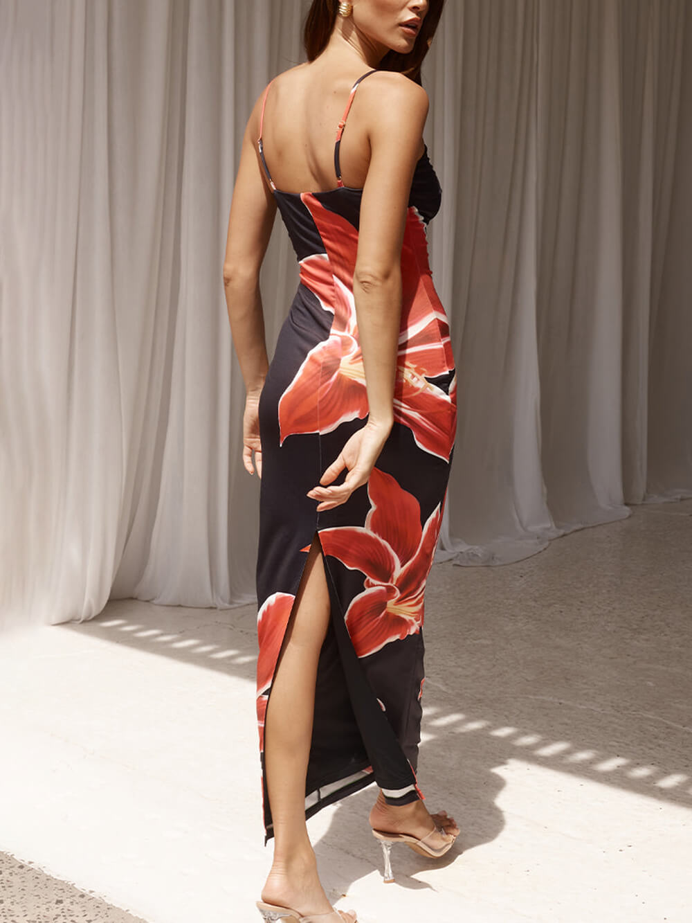 Aella Abstract Floral Maxi Dress