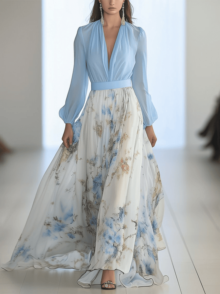 Tess Long Flowing Floral Dress for Springtime Elegance