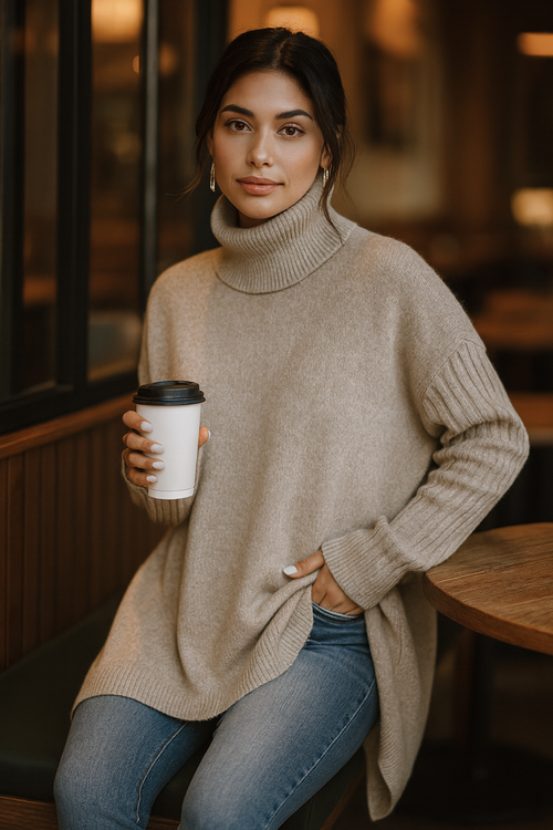 Bridgette Long Turtleneck Sweater