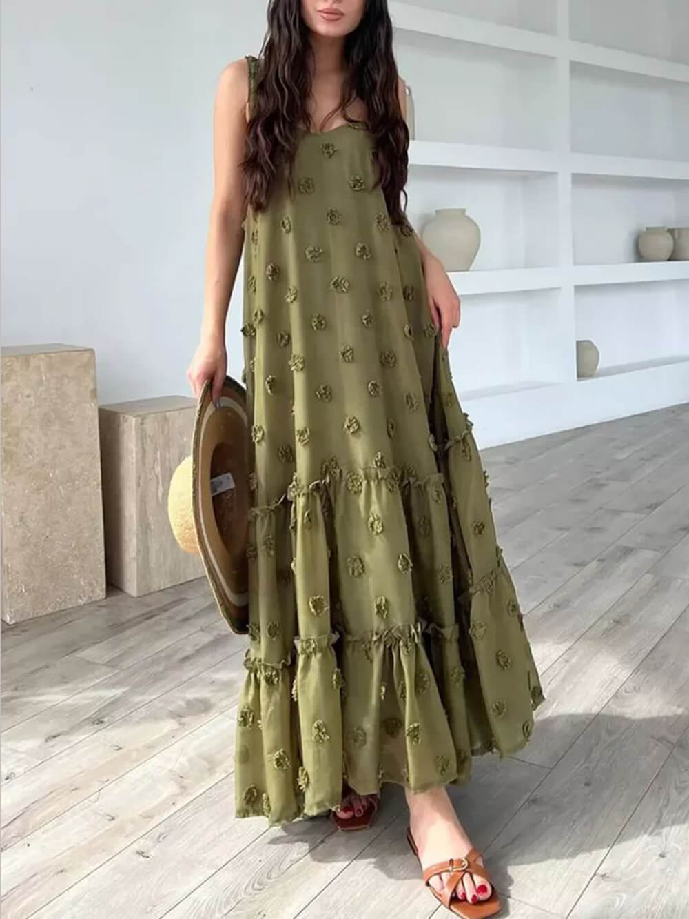 Blake Floral A-Line Tiered Maxi Dress