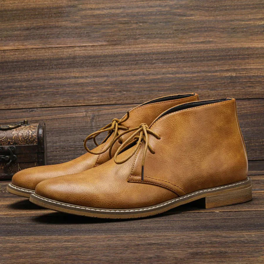 Davide Non-Slip Cushioned Faux Leather Chukka Boots