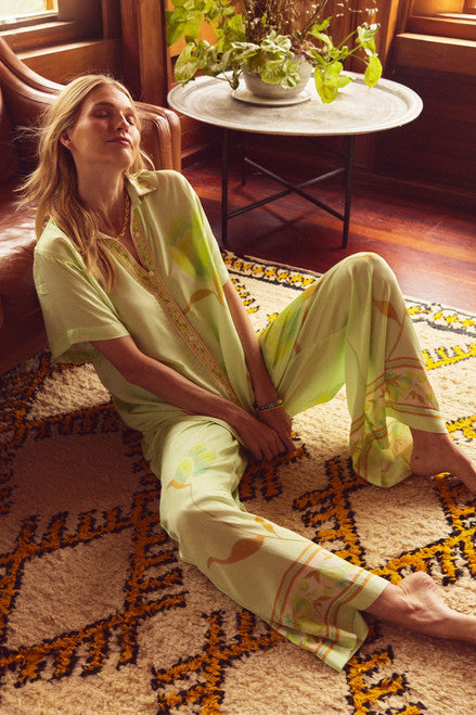 Niah Floral Shirt & Wide-Leg Pant Set