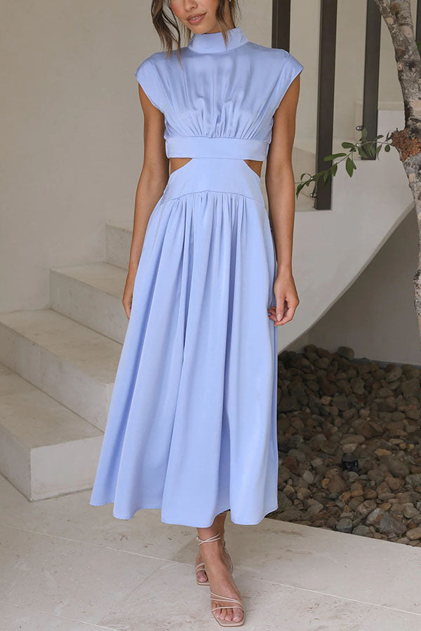 Quincy Cutout Midi Dress with Side Pockets for Summer