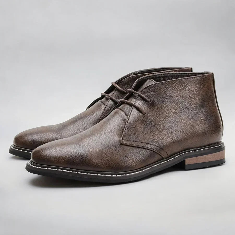 Davide Non-Slip Cushioned Faux Leather Chukka Boots