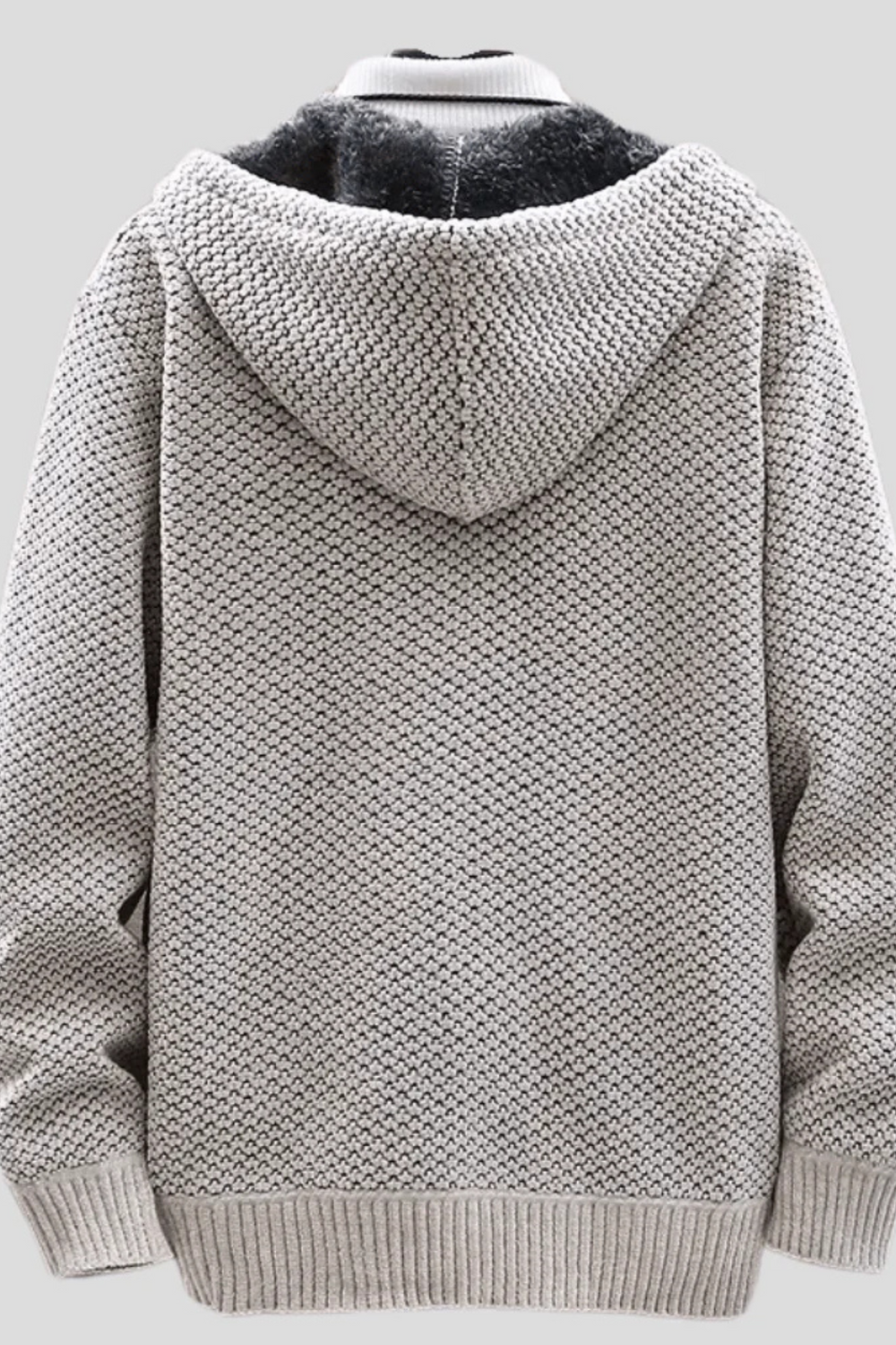 Henry Knit Zip Hoodie Light Gray