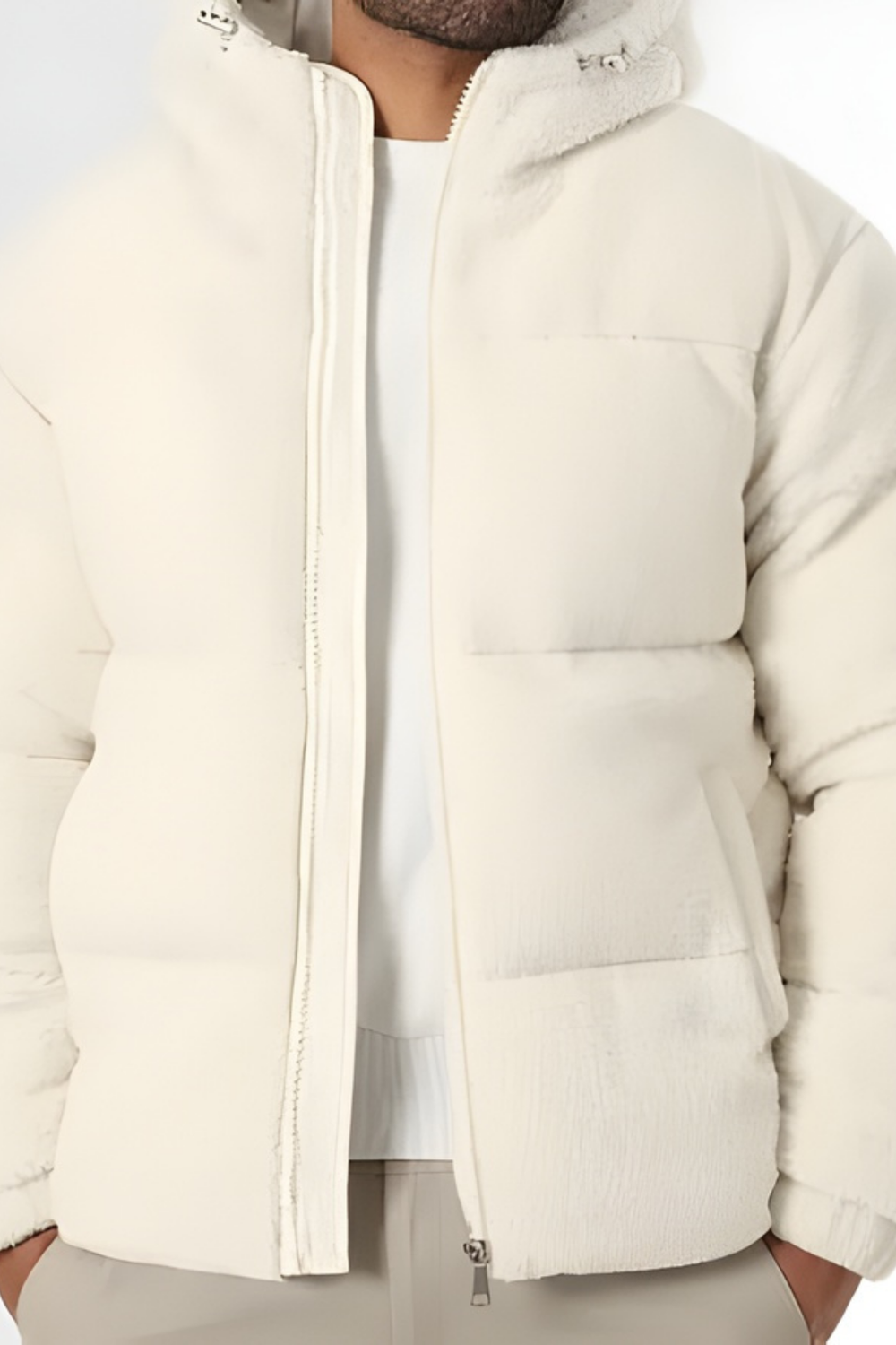 Kareem Sherpa-Lined Hooded Puffer Jacket Comfortable Jacket